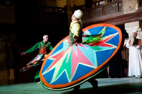 Sufi dance in Cairo, Egypt. Stock Photos
