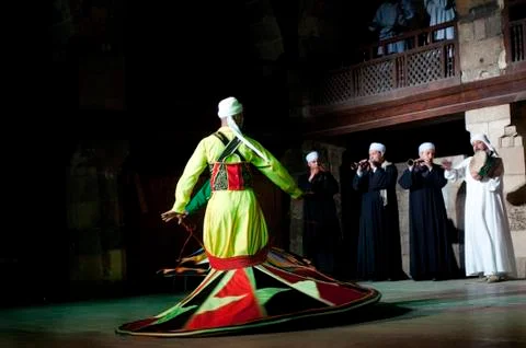 Sufi dance in Cairo, Egypt. Stock Photos