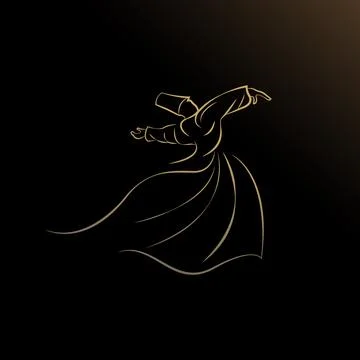 Sufi who performs the representative dance of the tradition of Sufism and Sufism Stock Illustration
