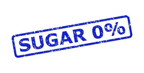 SUGAR 0% Seal with Corroded Surface and Rounded Rectangle Frame Stock Illustration