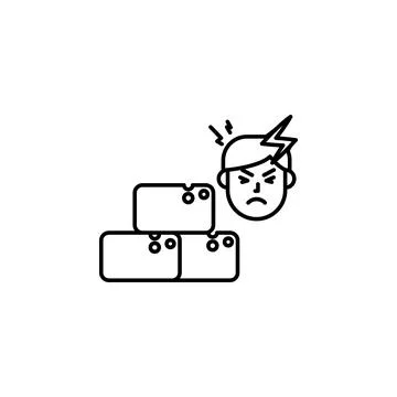 Sugar, allergic face icon. Element of problems with allergies icon. Thin line Stock Illustration