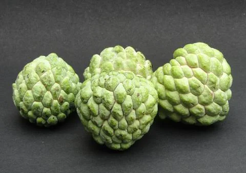 Sugar-apple on black background Foto stock
