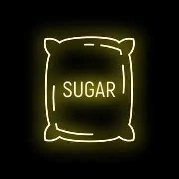 Sugar bag glowing neon light icon illustration Stock Illustration