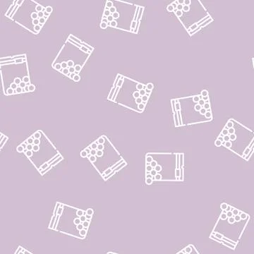 Sugar balls sweetener line vector seamless pattern Stock Illustration