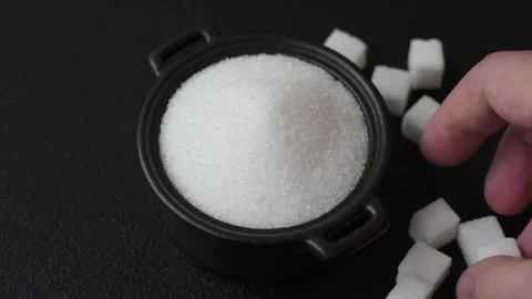 The sugar ban sign as a concept to stop the problem of diabetes and obesity. The Stock Footage 336977134