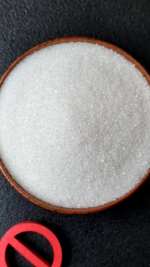The sugar ban sign as a concept to stop the problem of diabetes and obesity. The Stock Footage 336977291