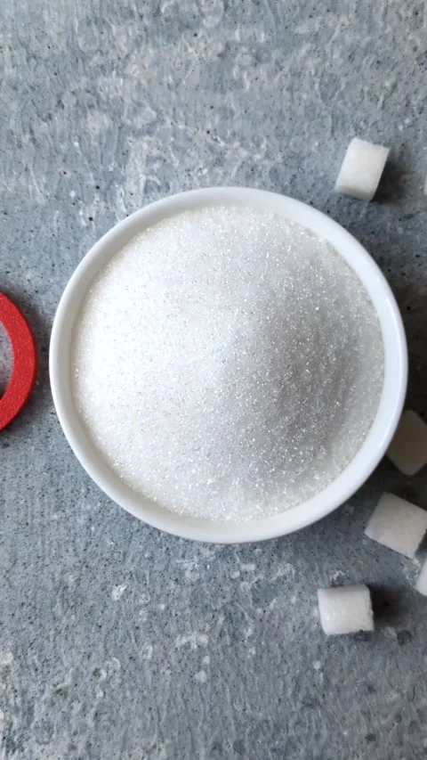 The sugar ban sign as a concept to stop the problem of diabetes and obesity. The Stock Footage 336977469