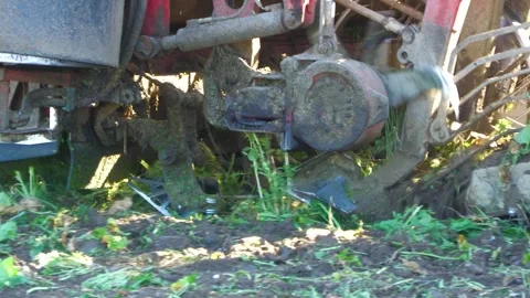 Sugar Beet Harvester Mechanism Working Close to Ground Video stock 344644541