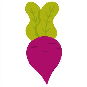 Sugar beet root icon in cartoon style isolatedon white bachground, farm or ru Stock Illustration