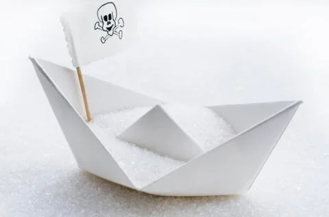 Sugar in a boat Stock Photos