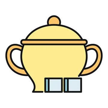 Sugar bowl with cubes for kitchen breakfast Stock Illustration