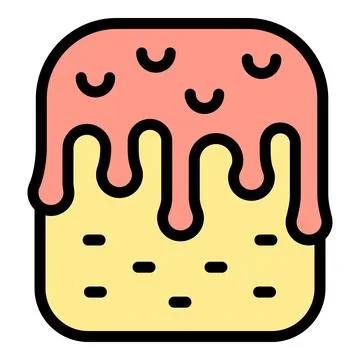 Sugar cake icon vector flat Stock Illustration