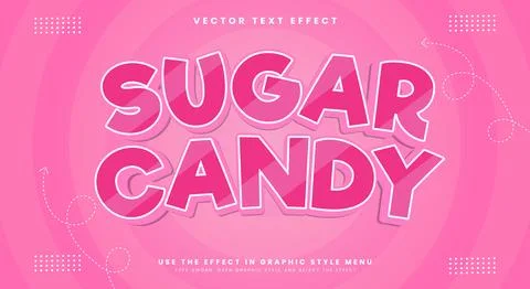 Sugar Candy 3D Colorful editable text effect Template Stock Illustration
