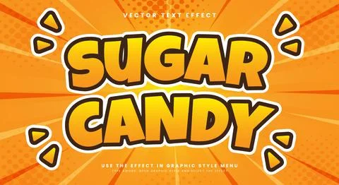 Sugar Candy 3d editable text effect Template 스톡 일러스트