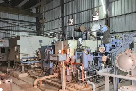 Sugar cane, acceptance and processing plant. Process units, pipelines, and .. 写真素材