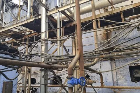 Sugar cane, acceptance and processing plant. Process units, pipelines, and .. 스톡 사진