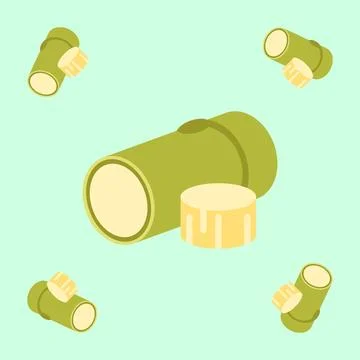 Sugar cane fruit seamless for pattern fabric, simple sugarcane fruit cute r.. 스톡 일러스트