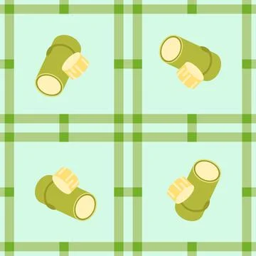 Sugar cane fruit seamless for pattern fabric, simple sugarcane fruit cute r.. Illustrazione stock