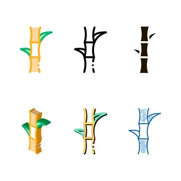 Sugar cane icon vector outline variety Stock Illustration