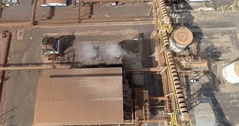 Sugar cane industrial mill processing plant in Brazil. Sugarcane plant produc Stock Footage 121102175