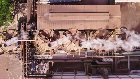 Sugar cane industrial mill processing plant in Brazil. Sugarcane plant produc Stock Footage 168114903