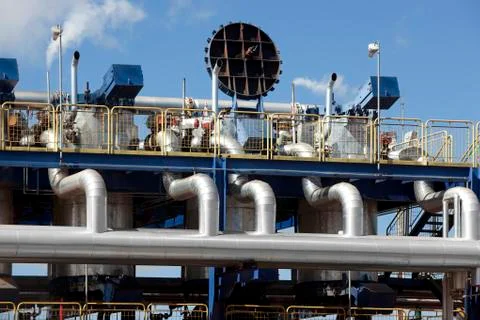 Sugar cane industrial mill processing plant in Brazil Stock Photos