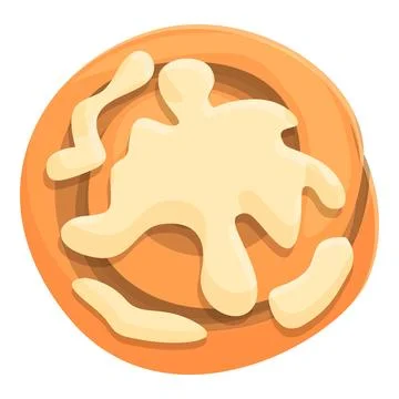 Sugar cinnamon roll bun icon cartoon vector. Pastry food Stock Illustration