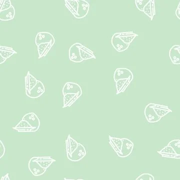 Sugar coconut tropical line vector seamless pattern Illustrazione stock