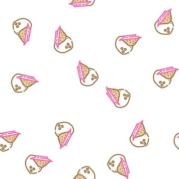 Sugar coconut tropical vector seamless pattern Illustrazione stock