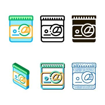 Sugar container icon vector set outline Stock Illustration