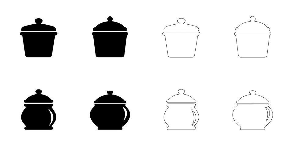 Sugar container icons set Stock Illustration