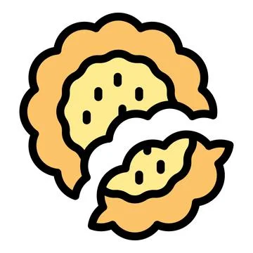 Sugar cookie icon vector flat 스톡 일러스트
