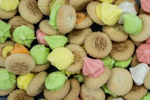 Sugar cookies close-up. Stock Photos