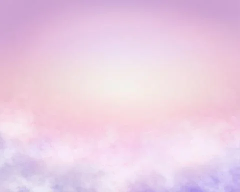 Sugar cotton pink clouds vector background. Stock Illustration