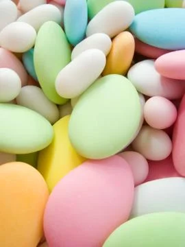 Sugar covered almonds. traditional easter sweet. Stock Photos