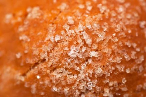Sugar crystals on a bun Stock Photos