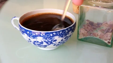 Sugar Crystals in Coffee Stock Footage 71715547