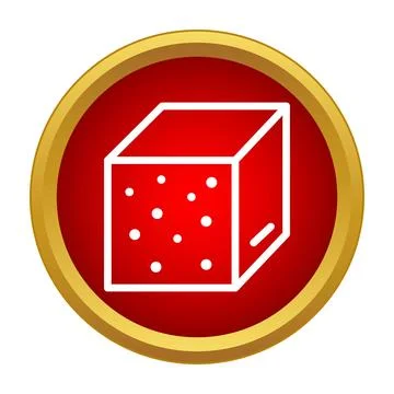 Sugar cube icon in red circle Illustrazione stock
