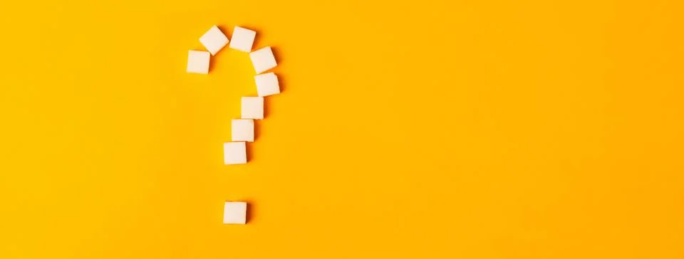 Sugar cube question mark Stock Photos