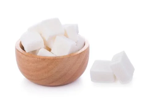 Sugar cube on white background Stock Photos