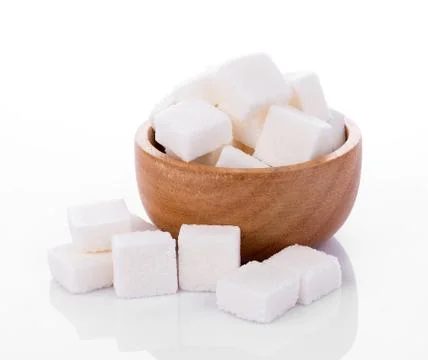 Sugar cube on white background Fotos Stock