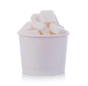 Sugar cube on white background Fotos Stock