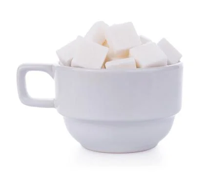 Sugar cube on white background Fotos Stock