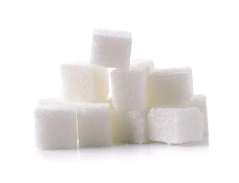 Sugar cube on white background Stock Photos