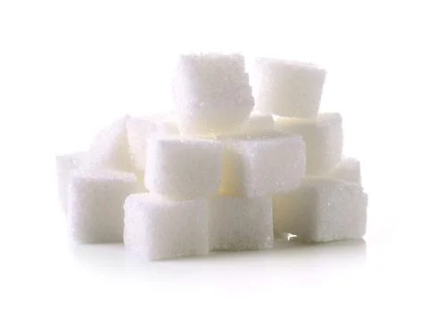 Sugar cube on white background Stock Photos