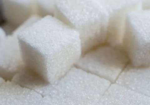 Sugar cubes abstract close up Foto stock