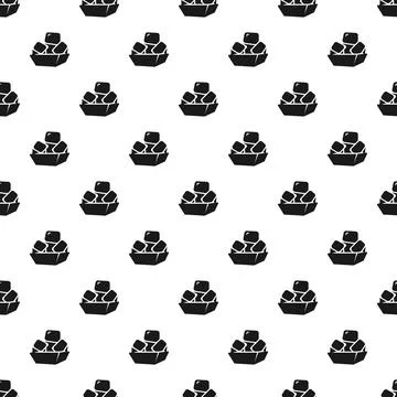 Sugar cubes in bowl seamless pattern background Illustrazione stock
