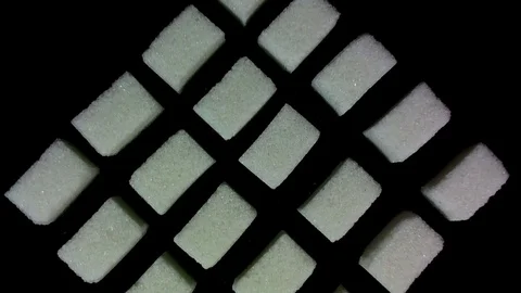 Sugar cubes. Cubes moves around. no sound,real time Stock Footage 75971649