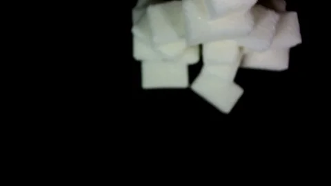 Sugar cubes. Cubes moves around. no sound,real time Stock Footage 75972471