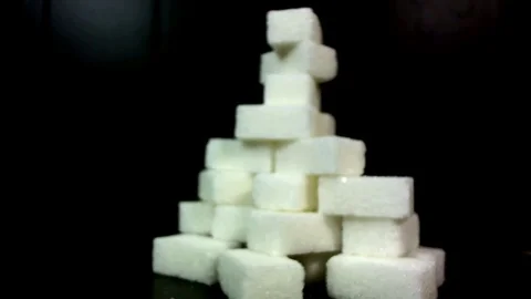 Sugar cubes. Cubes moves around. no sound,real time Stock Footage 75972638